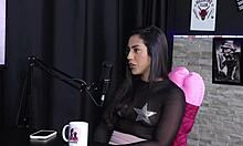 a brazilian beauty karen bessa tries anal in gang bang. sheer red lingerie shines on beach.