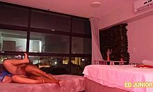 Well-Hung Guy Fucking Carnival Girl In Red And Sheer Lingerie