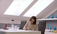 Old Wise Gentleman Enjoys Time With Young Beautiful Girl