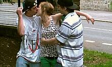 Cute Teen Alexis Crystal BANGED in PUBLIC Threesome on Street