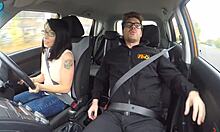 i got fucked by big cock instructor bonnet in fake driving school, he licked my ass