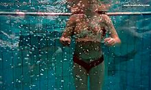 Czech Chick Vesta Strips Naked for Underwater Pool Adventure