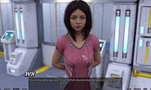 stranded milf stretches huge boobs in space game 😍