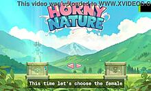 dude, horny young female orc face-sitting a lucky boy in nature game! 😜