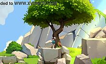 dude, horny young female orc face-sitting a lucky boy in nature game! 😜