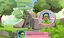 dude, horny young female orc face-sitting a lucky boy in nature game! 😜