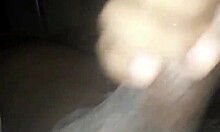 Gay man masturbates his cock at midnight homemade