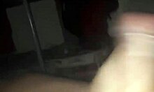 Gay man masturbates his cock at midnight homemade