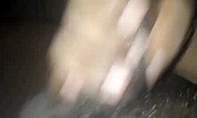 Gay man masturbates his cock at midnight homemade