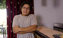 The old man gets caught with the young german redhead in a surprising situation.