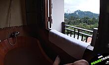 My sexy girlfriend sucks a big white dick