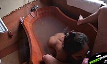 My sexy girlfriend sucks a big white dick