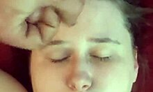 Amateur babe gets her face covered in cum after wild session. Sticky mess everywhere!