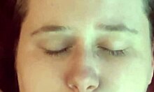 Amateur babe gets her face covered in cum after wild session. Sticky mess everywhere!