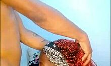 pretty latina goddess shows tits and cock in bedroom submissive slut