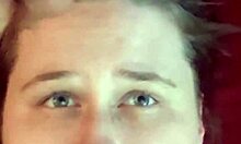 Amateur babe gets her face covered in cum after wild session. Sticky mess everywhere!