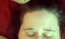 Amateur babe gets her face covered in cum after wild session. Sticky mess everywhere!