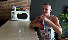 Double blowjob turns rough. Whore gets mouth fucked and face covered in cum.