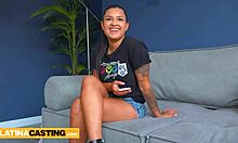 latina brunette newbie gets thrilled riding big cock agent in casting session