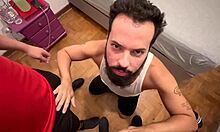 Bearded man enjoys sucking cocks in this retro video.