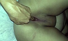 Gorgeous Asian amateur gets cumshot close-up on big beautiful ass