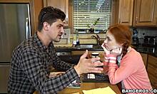 redhead teen craves her math tutor's cock for blowjob