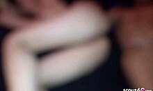 Wow, Double Creampie Dripping From Teen Whore's Pussy In German Threesome!