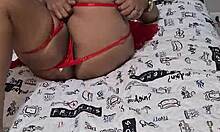 Guided stroke to Brazilian brunette's giant ass.