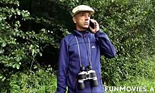 Tattooed Babe Strips And Gets Cummed Outdoors