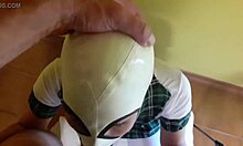 Laura on Heels Takes Rough Deepthroat and Facial in POV