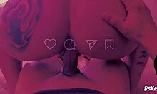 anime babe with tattoo in homemade scene