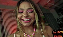 3way petite pierced teens drilled in closeup pov