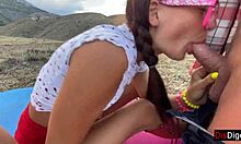 Guys Pick Up Two Young Girls In Mountains For Rough Outdoor Fucking