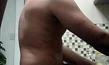 macho peladinho bends over for intense doggystyle fetish action in the kitchen