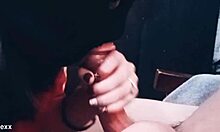 Mature MILF Gives Birthday Blowjob To Friend With Big Black Cock