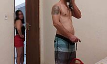 Excited milf stepmom catches stepson smelling her panties and moans in doggystyle with his cock.