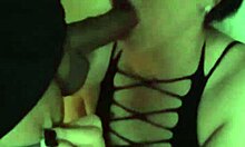 In the bath, the girl uses a dildo and a sock as a makeshift cock for a homemade blowjob.