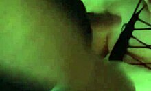 In the bath, the girl uses a dildo and a sock as a makeshift cock for a homemade blowjob.