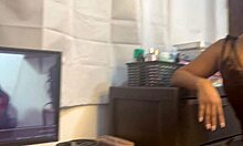 my stepmom is a webcam model, she does huge cocks