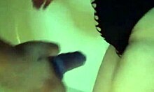 In the bath, the girl uses a dildo and a sock as a makeshift cock for a homemade blowjob.