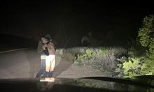 public encounter with blonde wife on the roadside