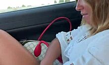 uhh, amateur outdoor fingering in car while travellng, so horny!