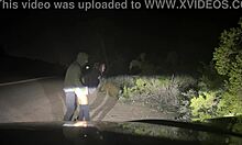 public encounter with blonde wife on the roadside