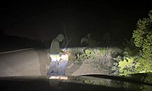 public encounter with blonde wife on the roadside