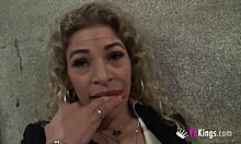 Blonde Vanesa 50 inserts a plug in the street and bangs her young 18+ black hookup!