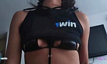 Petite teen slut bent over in doggystyle and cowgirl positions while at the pc