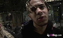 Blonde Vanesa 50 inserts a plug in the street and bangs her young 18+ black hookup!