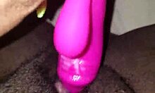 up close wet pussy vibrator play