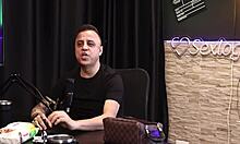 Wow, sexy Brazilian pornstar in sheer red lingerie kisses him, infuriates the other man who cums on the car door!