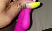 up close wet pussy vibrator play